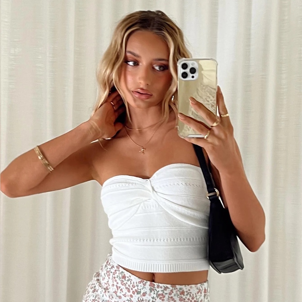 Princess Polly Caridi Knit Top in White XS/S - Never Worn